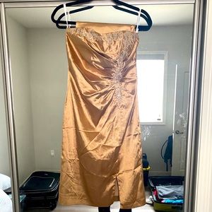 Short gold beaded dress